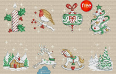 Christmas Motifs Set Cross Stitch Pattern PDF XSD