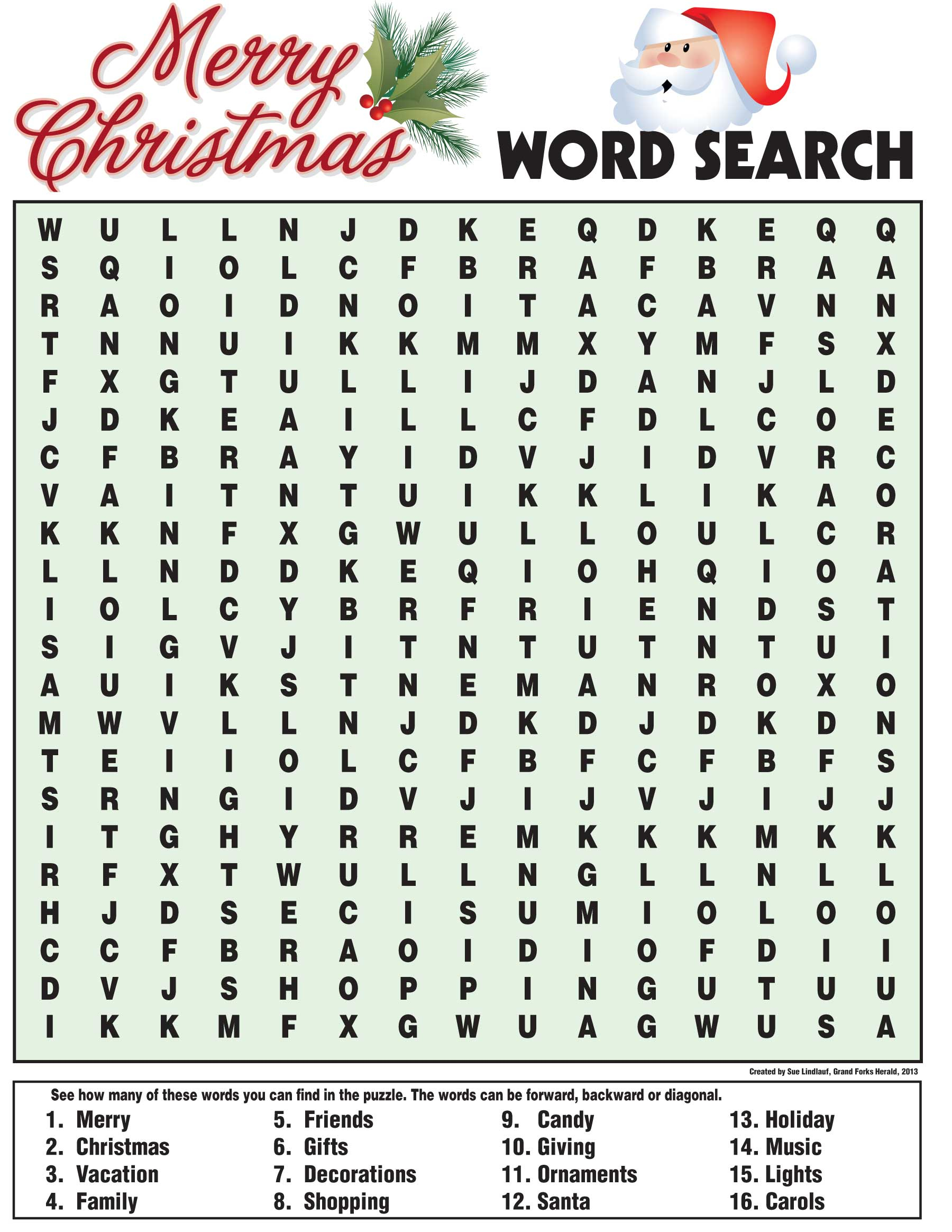 Christmas Word Search Best Coloring Pages For Kids