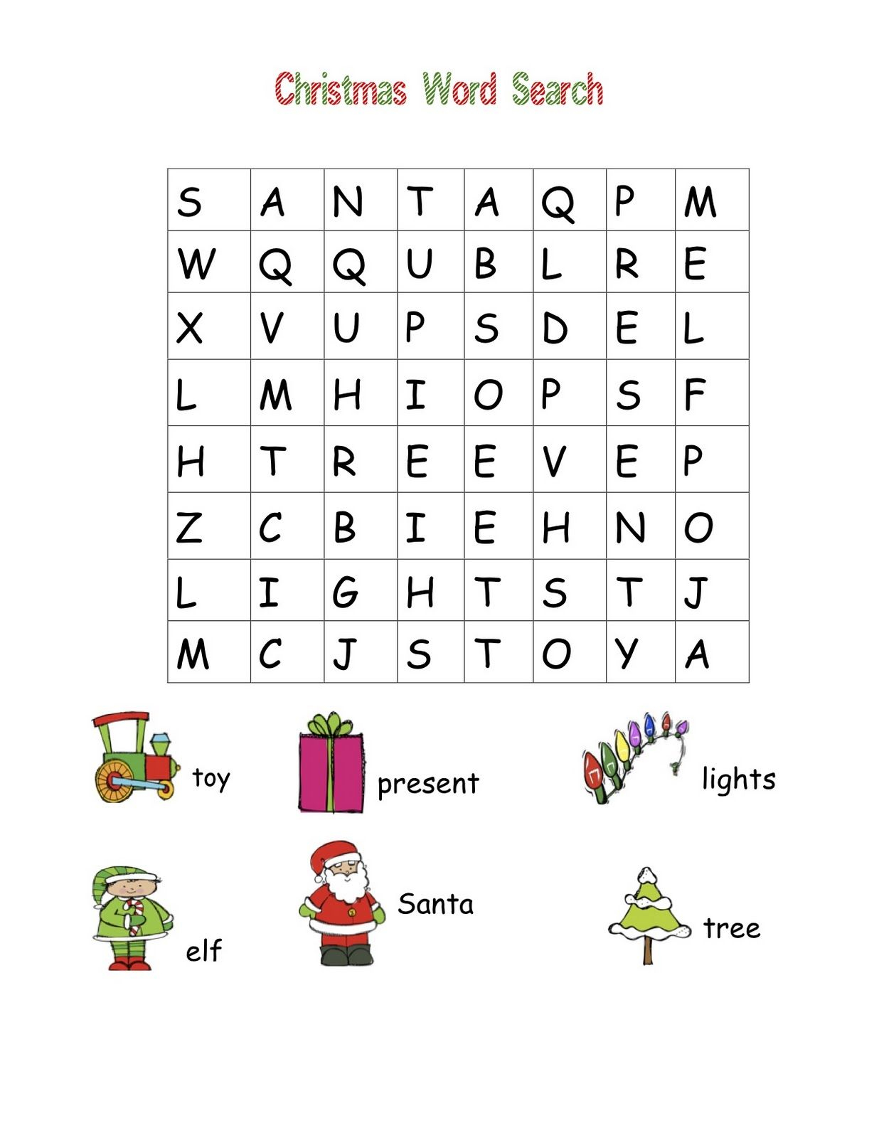 Christmas Word Searches Christmas Word Search 