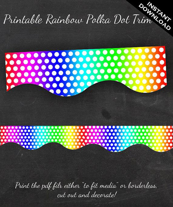 Classroom Bulletin Board Trim Printable Rainbow By