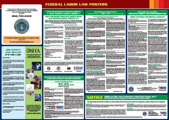 Compliance Assistance Federal Labor Law Poster Lowest 