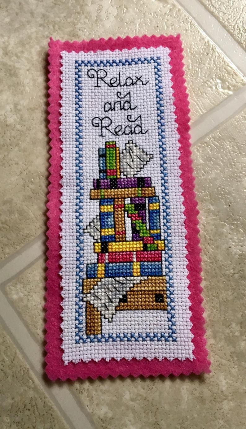 Counted Cross Stitch Relax And Read Bookmark magnet Free 