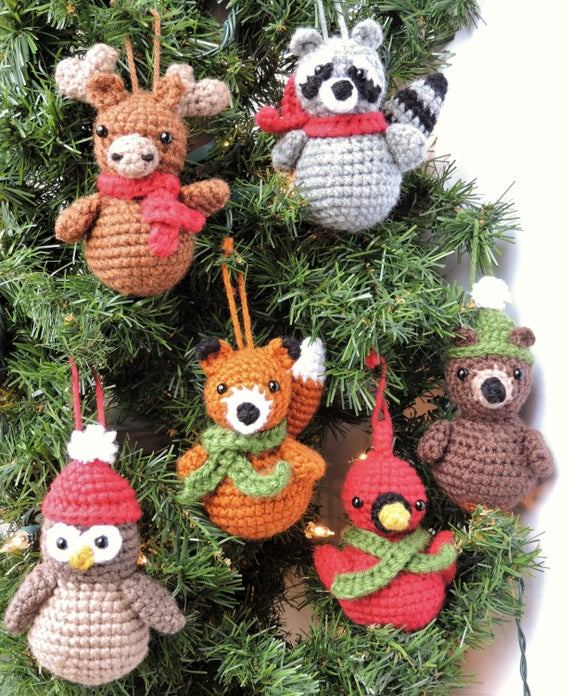 Crochet Christmas Ornament Pattern Woodland Animal Crochet