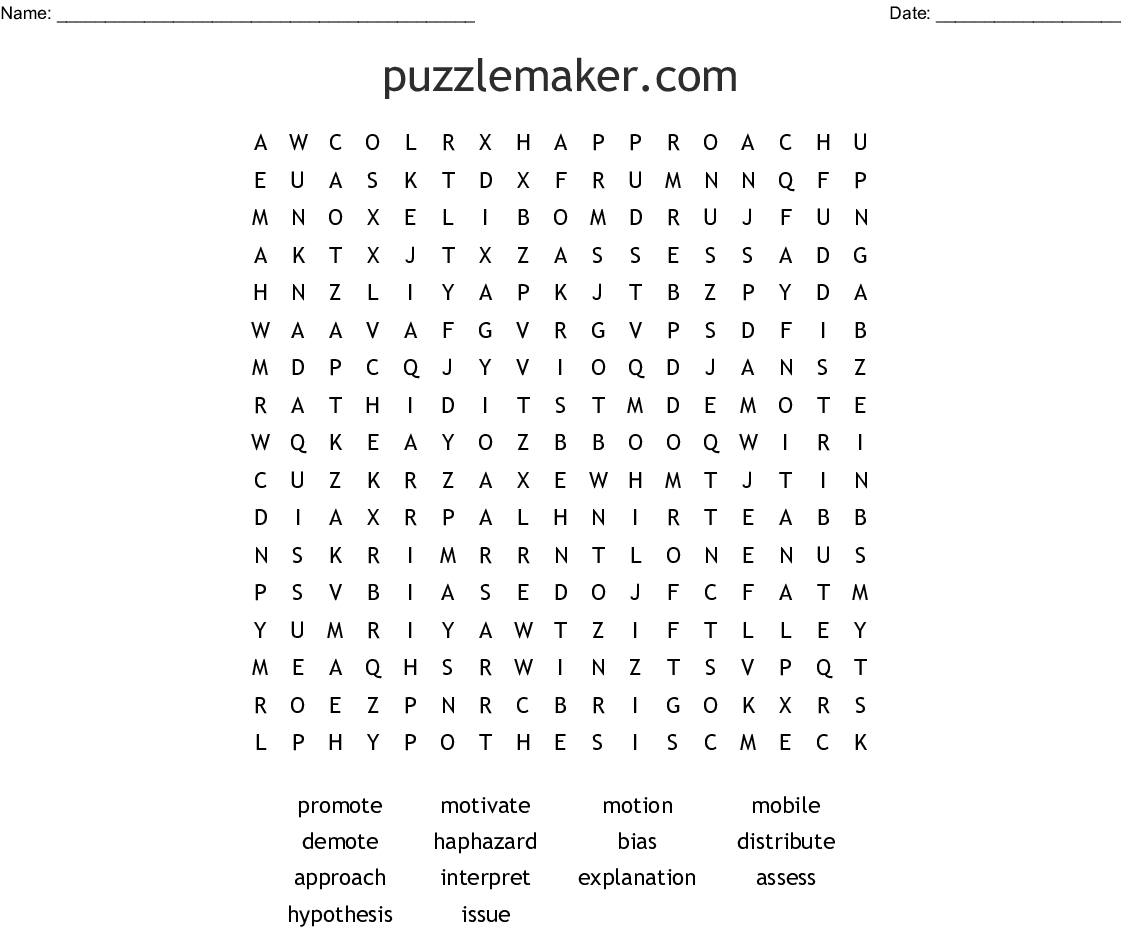 Crossword Puzzle Maker Free Printable 30 Words Printable 