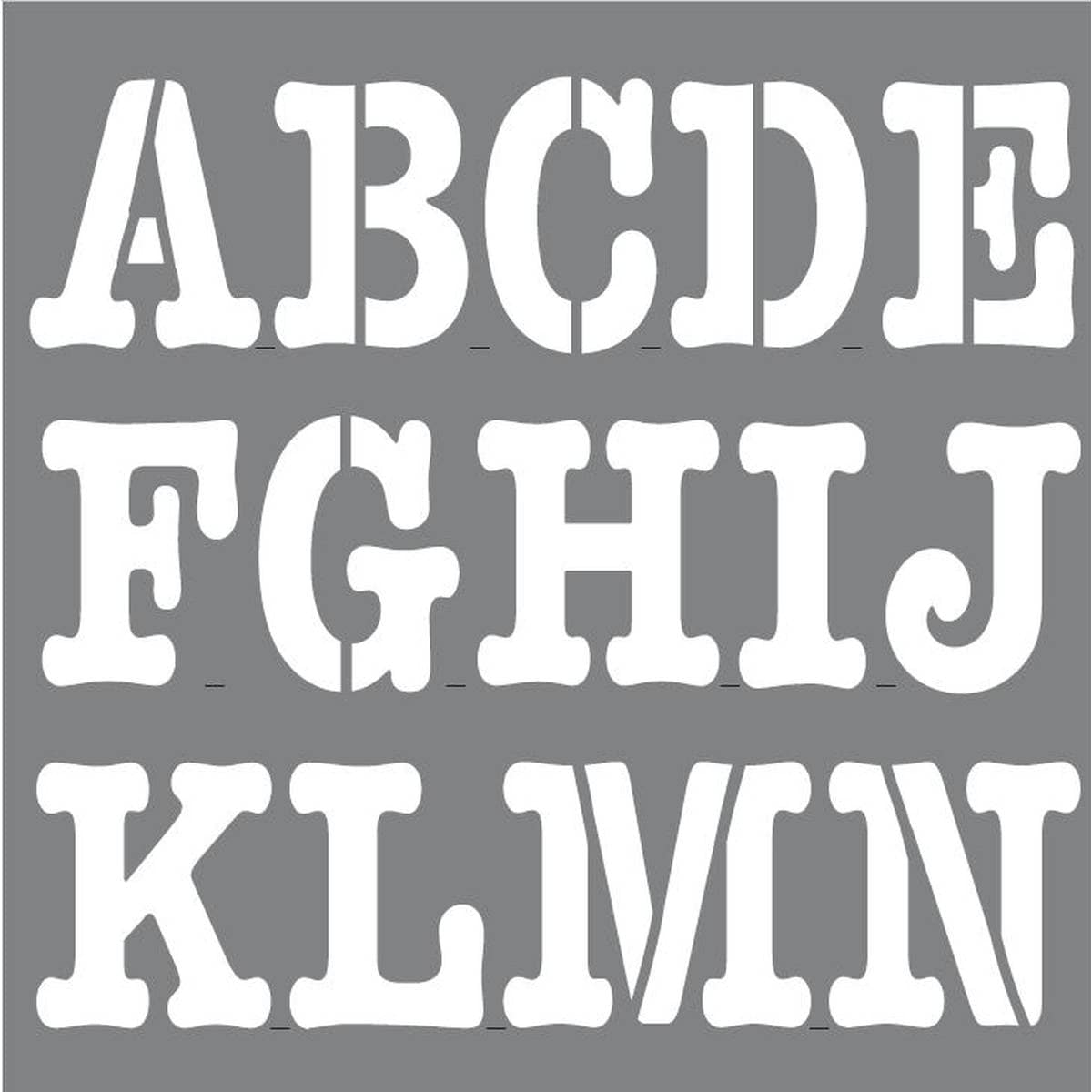 Decoart Personally Yours Newsprint Alphabet Stencil Set 4 