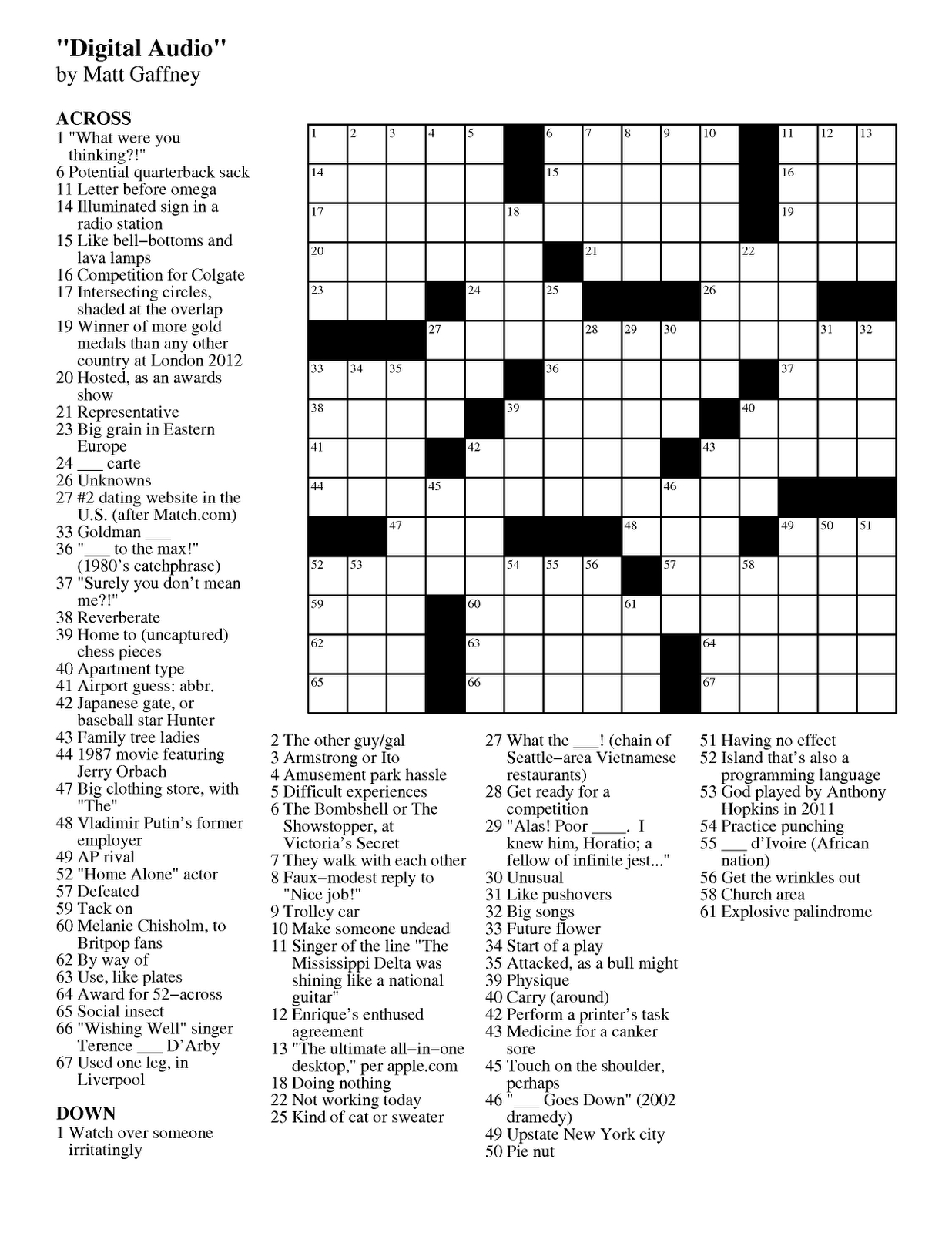 Digital Audio File That Can Be Downloaded Crossword 