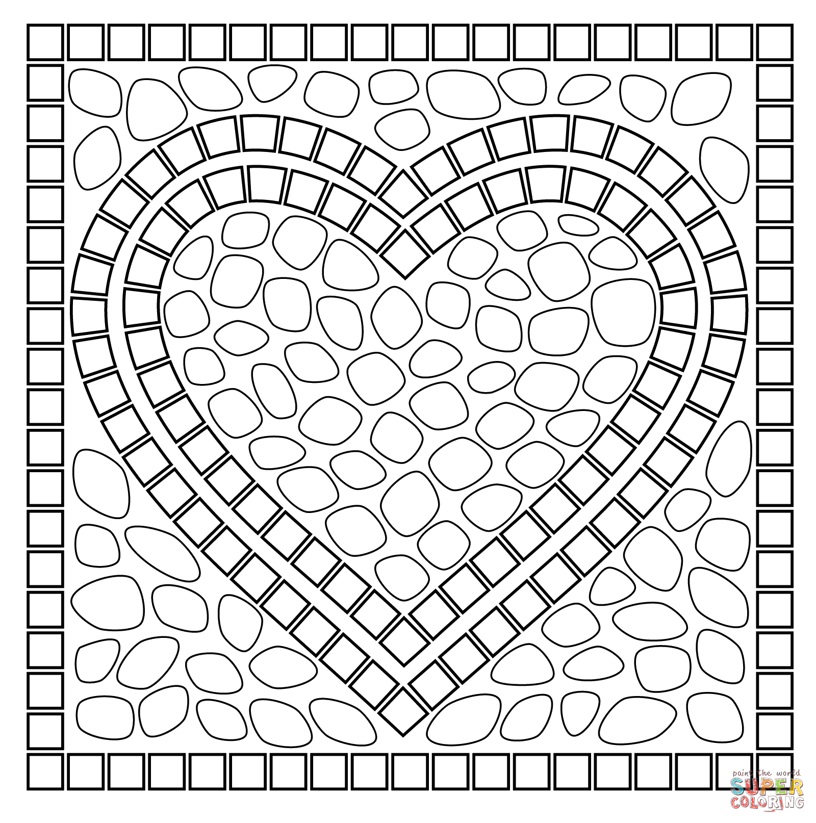 Download Or Print This Amazing Coloring Page Mosaic 