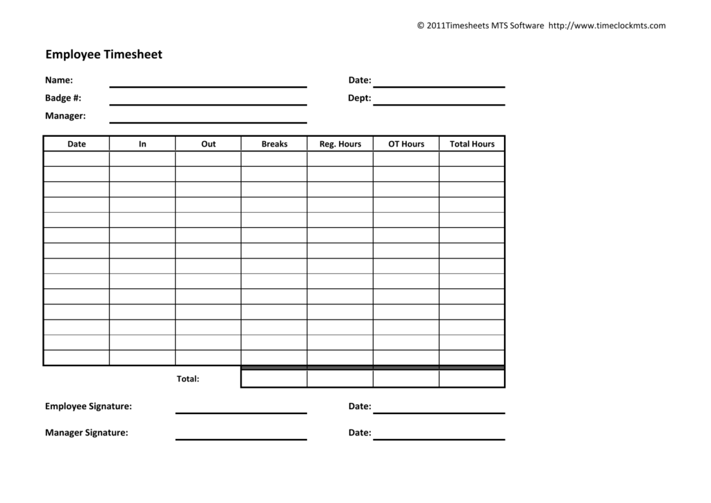 Download Weekly Timesheet Template Excel PDF RTF