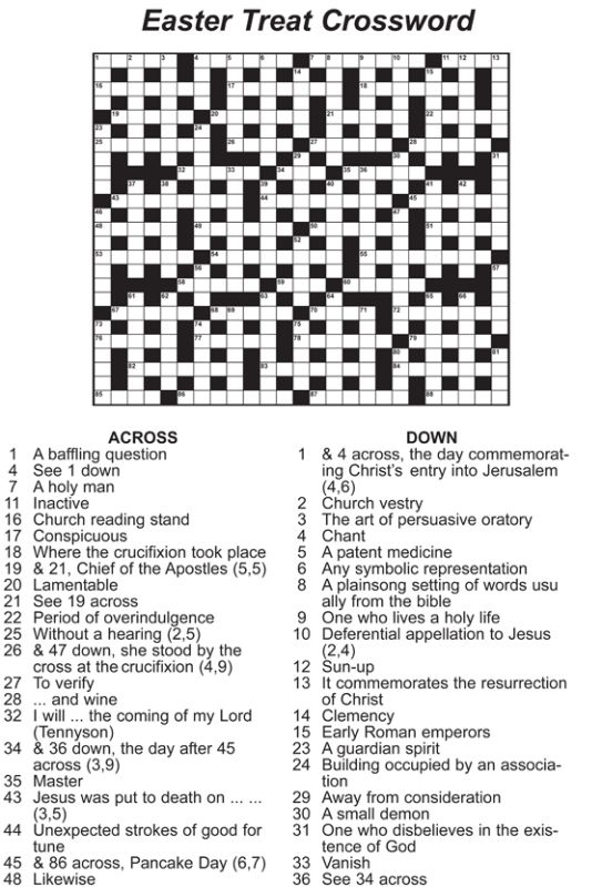 Easter Crosswords For Adults Google Easter 