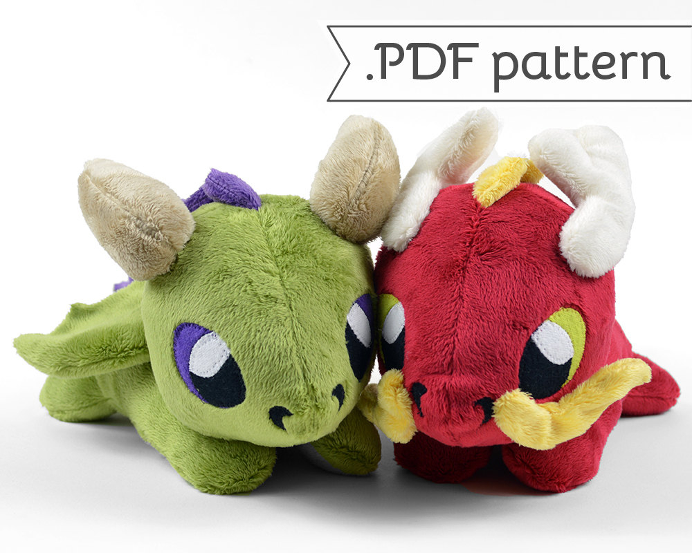 Eastern Western Laying Dragon Plush pdf Sewing Pattern