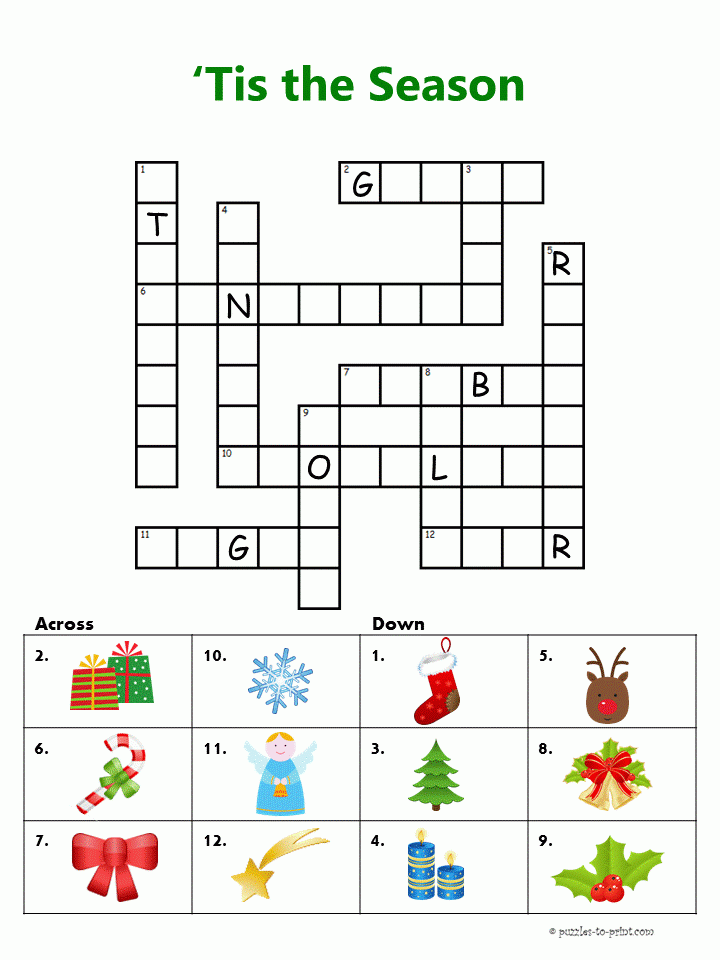 Easy Christmas Crossword Christmas Crossword Puzzles 