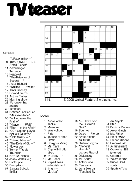 Exhilarating Celebrity Crossword Printable Weaver Website