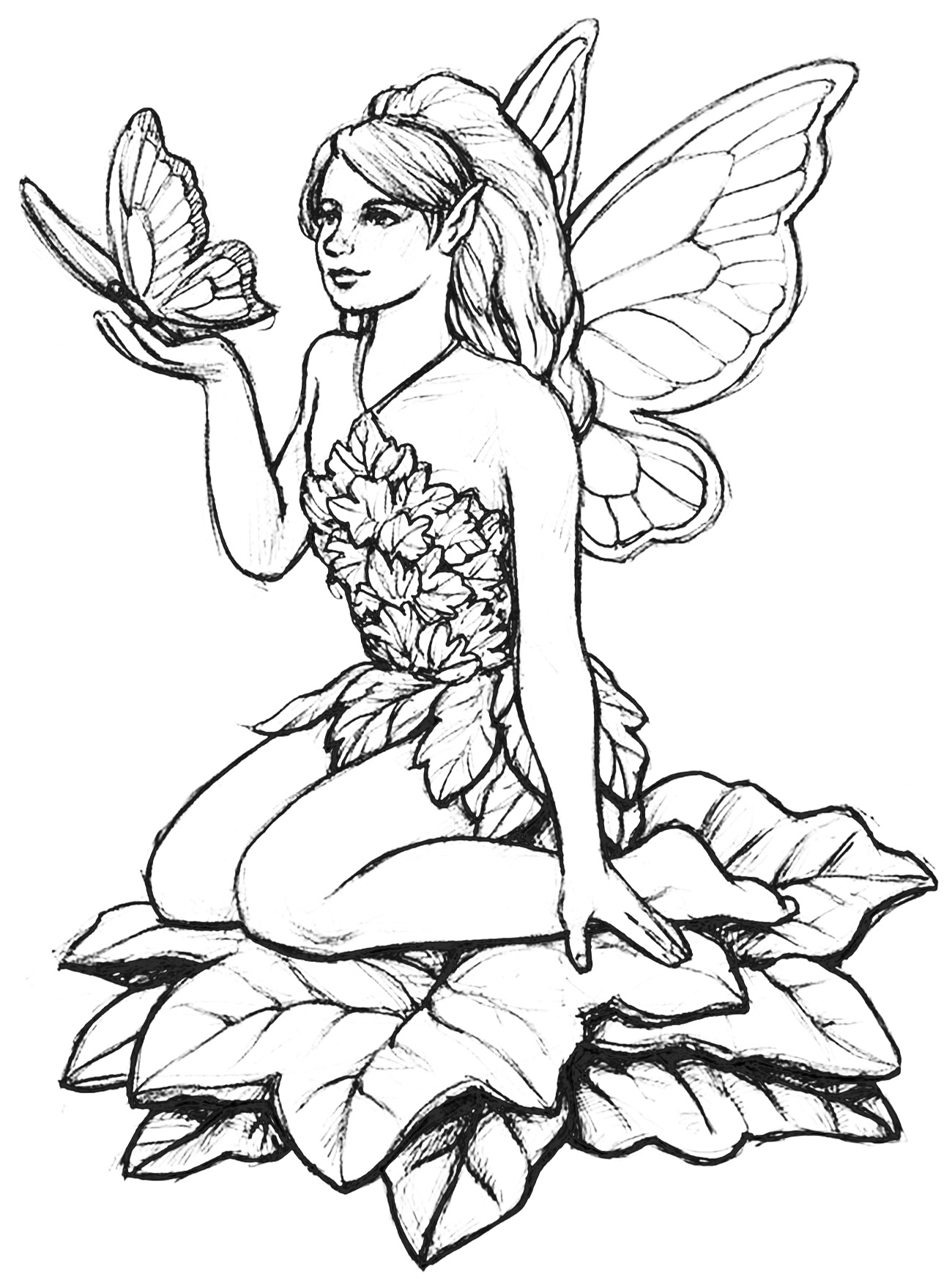 Fairy Coloring Pages For Adults Best Coloring Pages For Kids