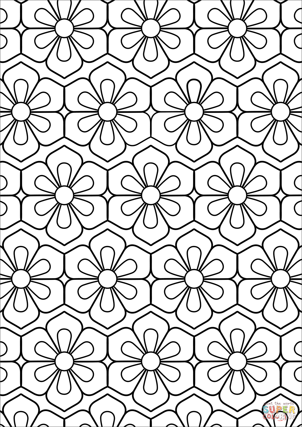 Flower Pattern Coloring Page Free Printable Coloring Pages