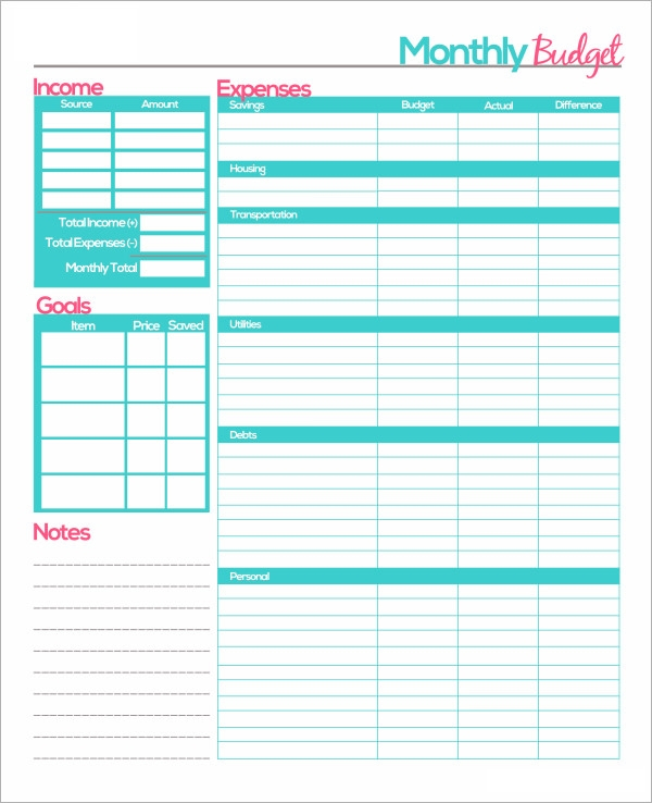 FREE 23 Sample Monthly Budget Templates In Google Docs 