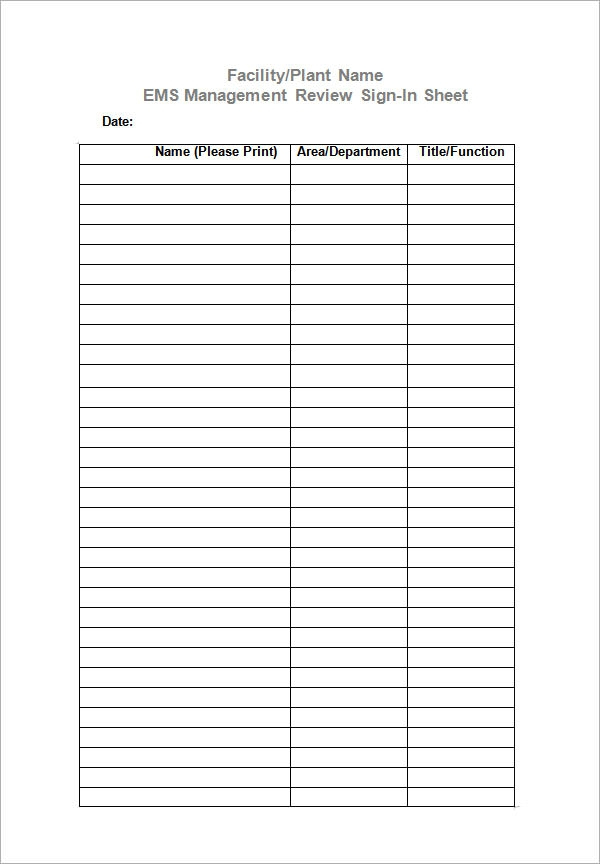 FREE 32 Sample Sign In Sheet Templates In PDF MS Word 