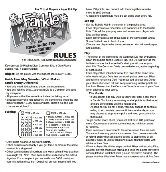 FREE 9 Farkle Score Sheet Samples In Google Docs Google 