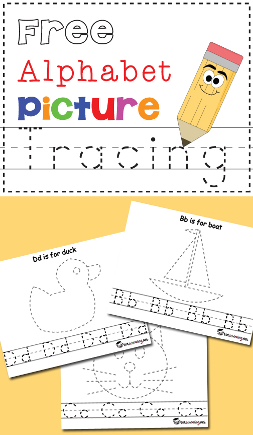 Free Alphabet Picture Tracing Printables