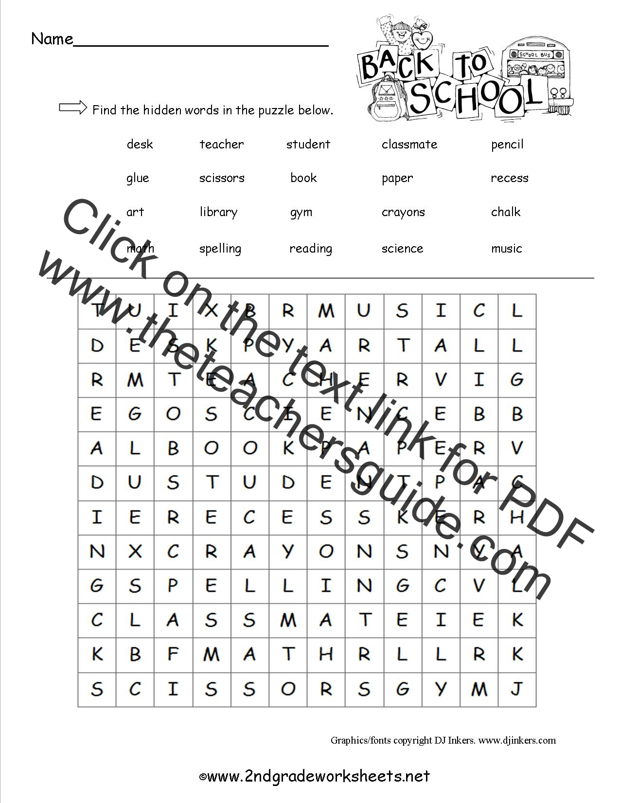 Free Back To School Worksheets And Printouts