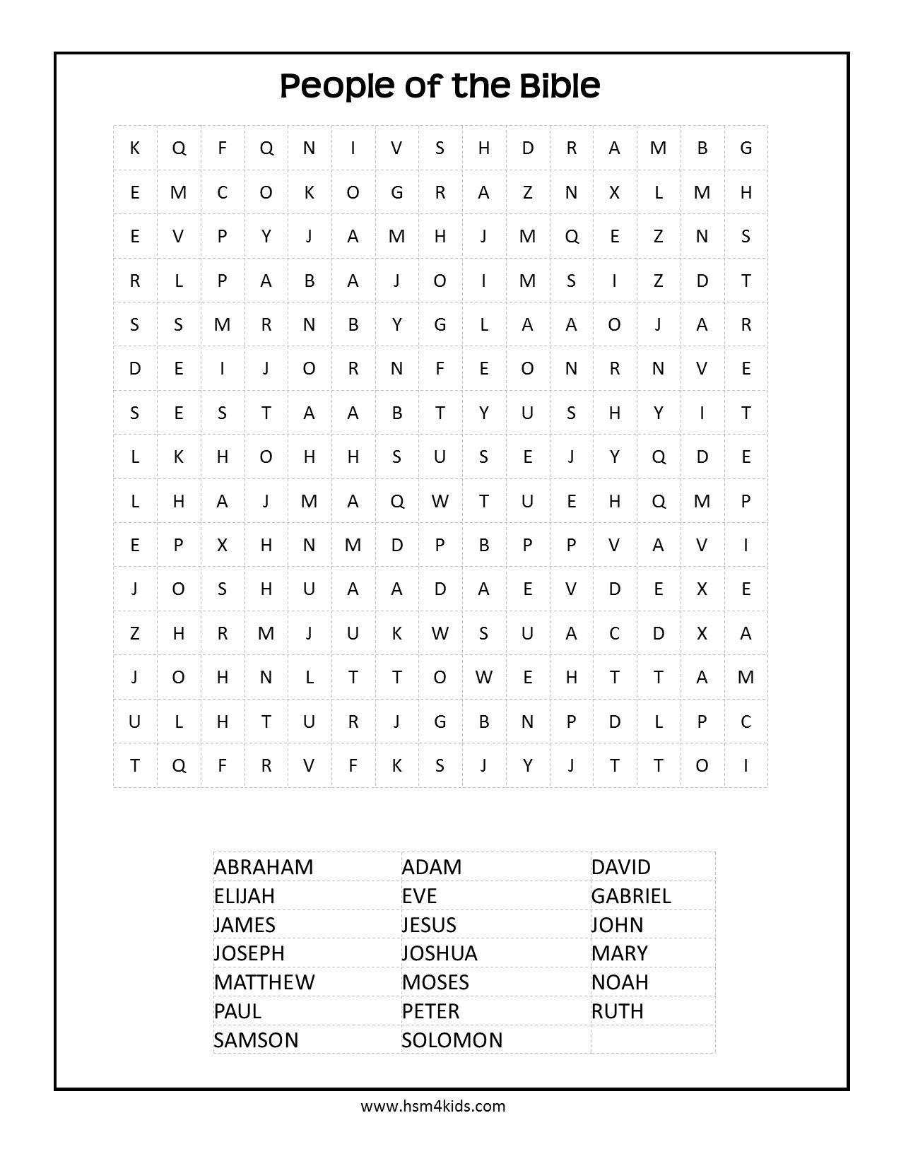 Free Bible Word Search For Kids Free And Printable 