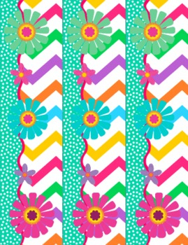 FREE Chevron Flower Themed Bulletin Board Border And 