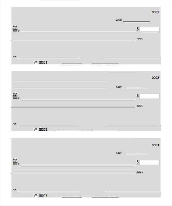 Free Download General Blank Checks PDF Download With 