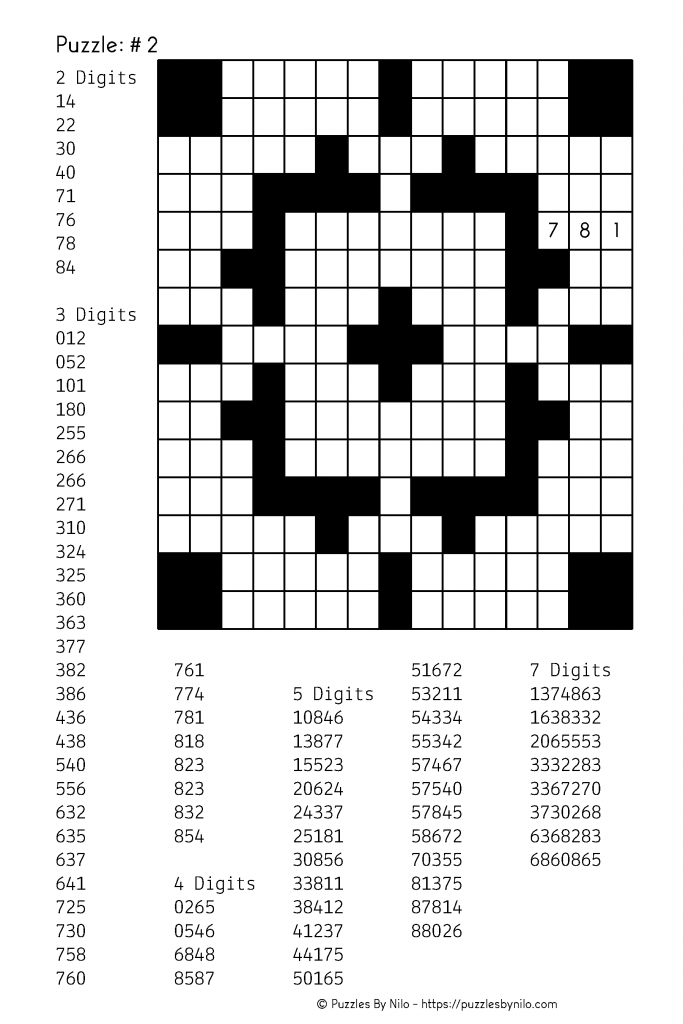 Free Downloadable Puzzle Number Fill In 2 Get Yours Now