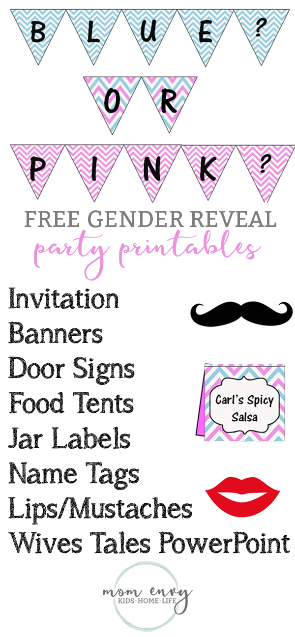 Free Gender Reveal Party Printables