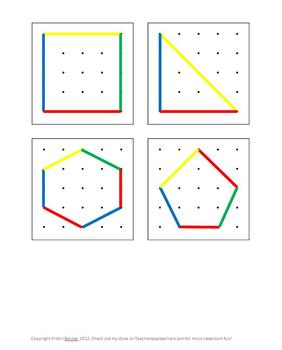 FREE Geoboard Shape Pattern Cards By Kristin Berrier TpT