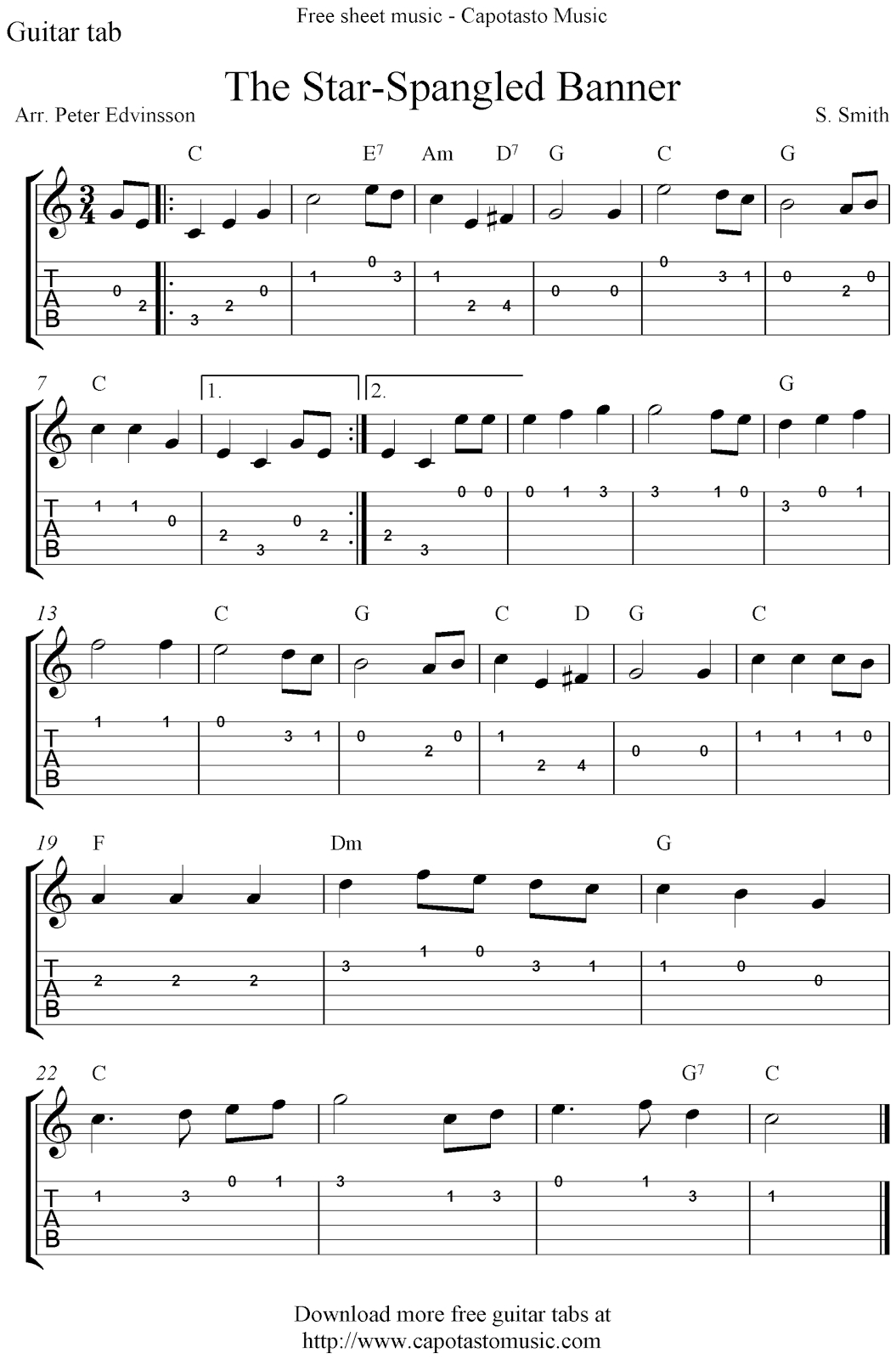 Free Guitar Sheet Music For Popular Songs Printable Free 