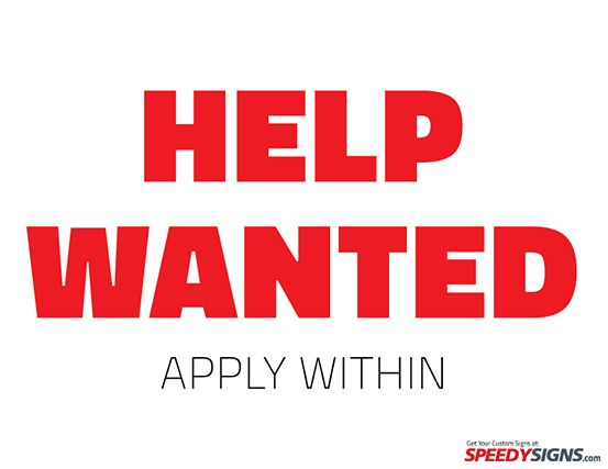 Free Help Wanted Apply Within Printable Sign Template 