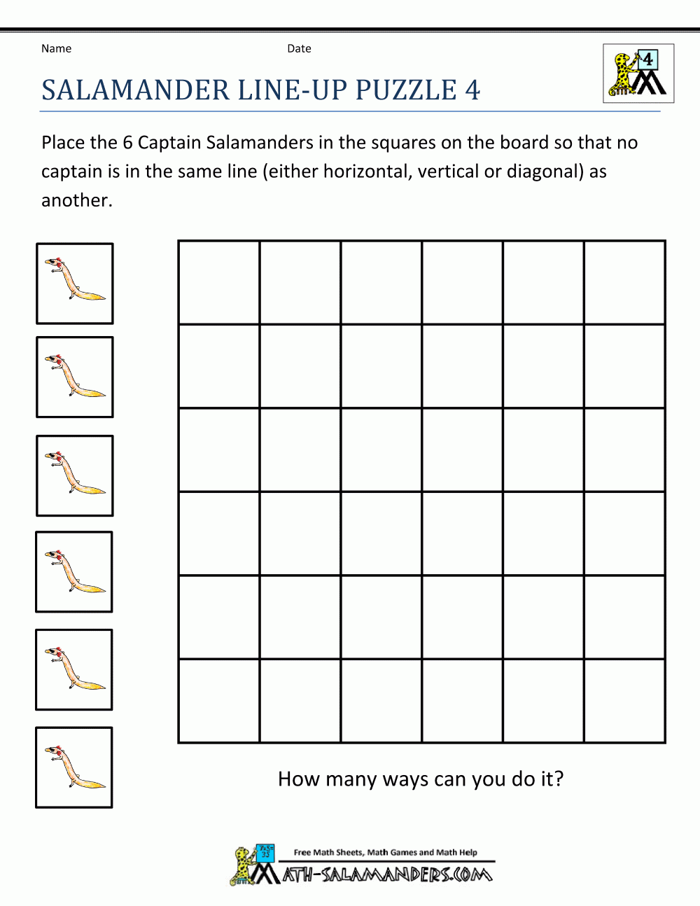 Free Math Puzzles 4th Grade