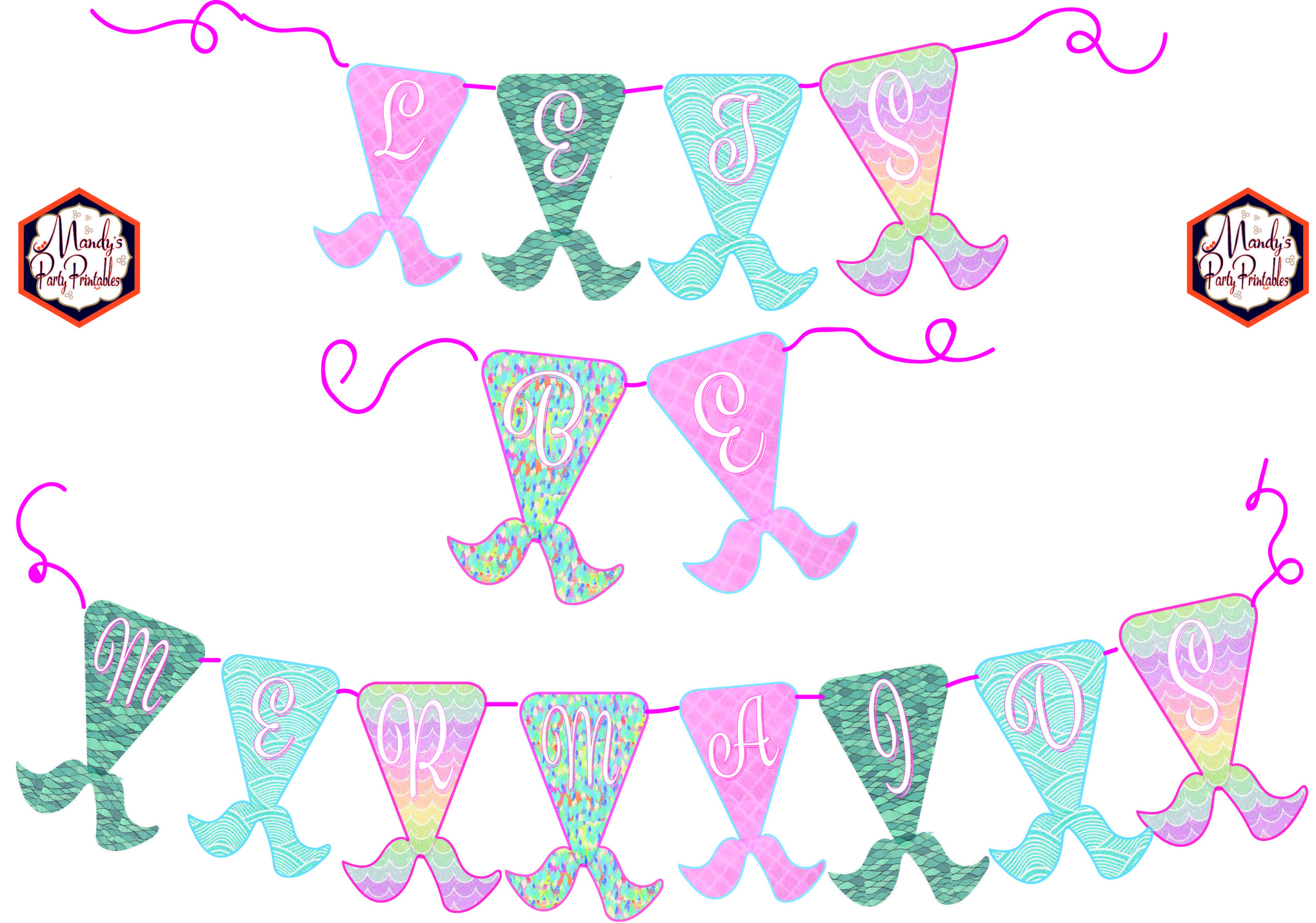 Free Mermaid Birthday Party Printables Mermaid 