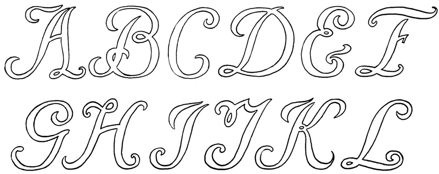 Free Pattern Friday Vintage Monogram Letters Hand 