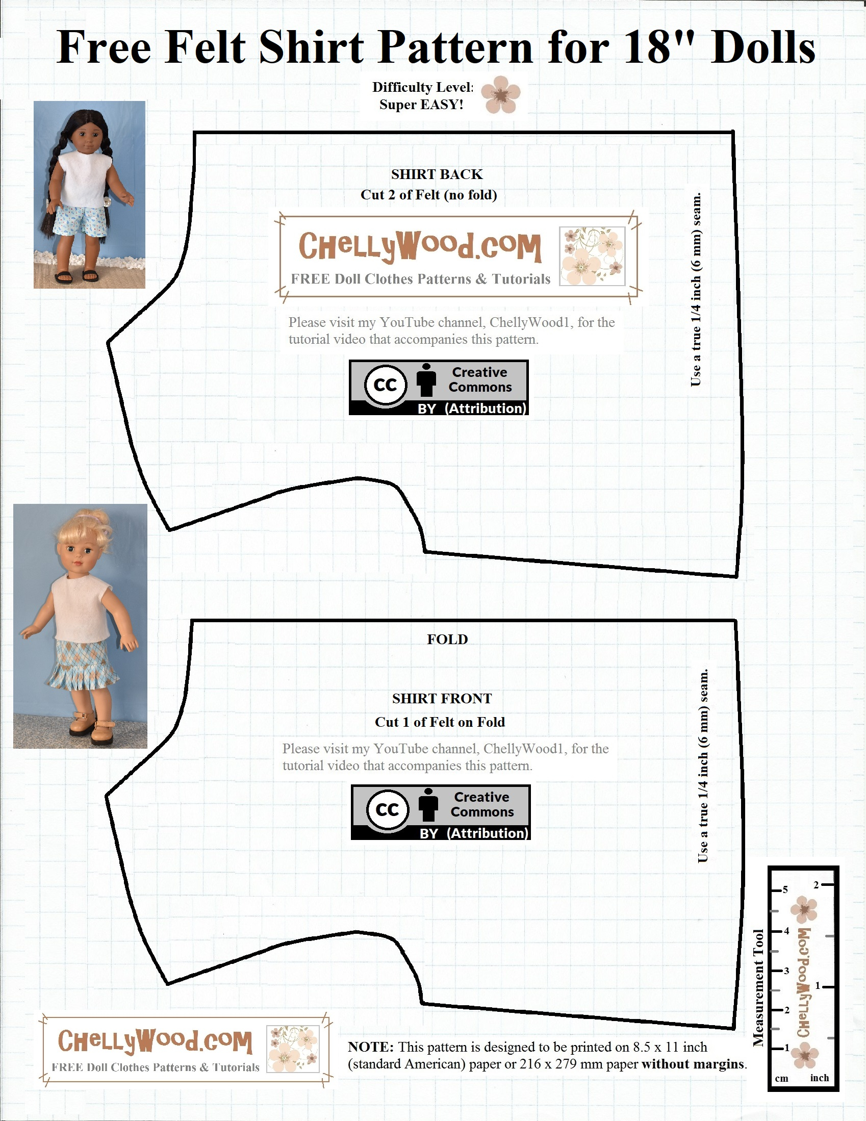 Free patterns For 18 inch dolls Easy sew Shirt 