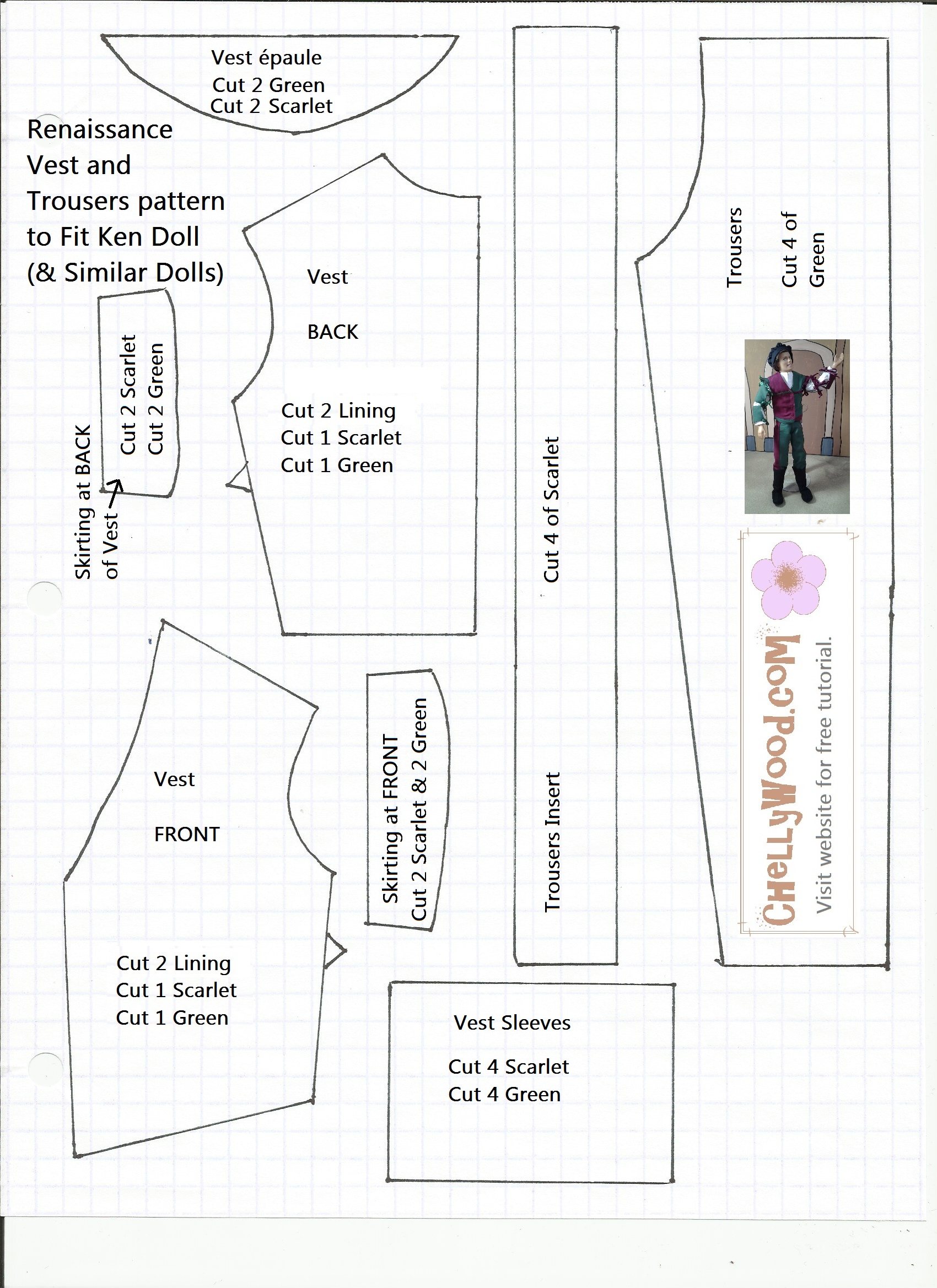 FREE Printable Barbie Doll Clothes Patterns Free Doll 