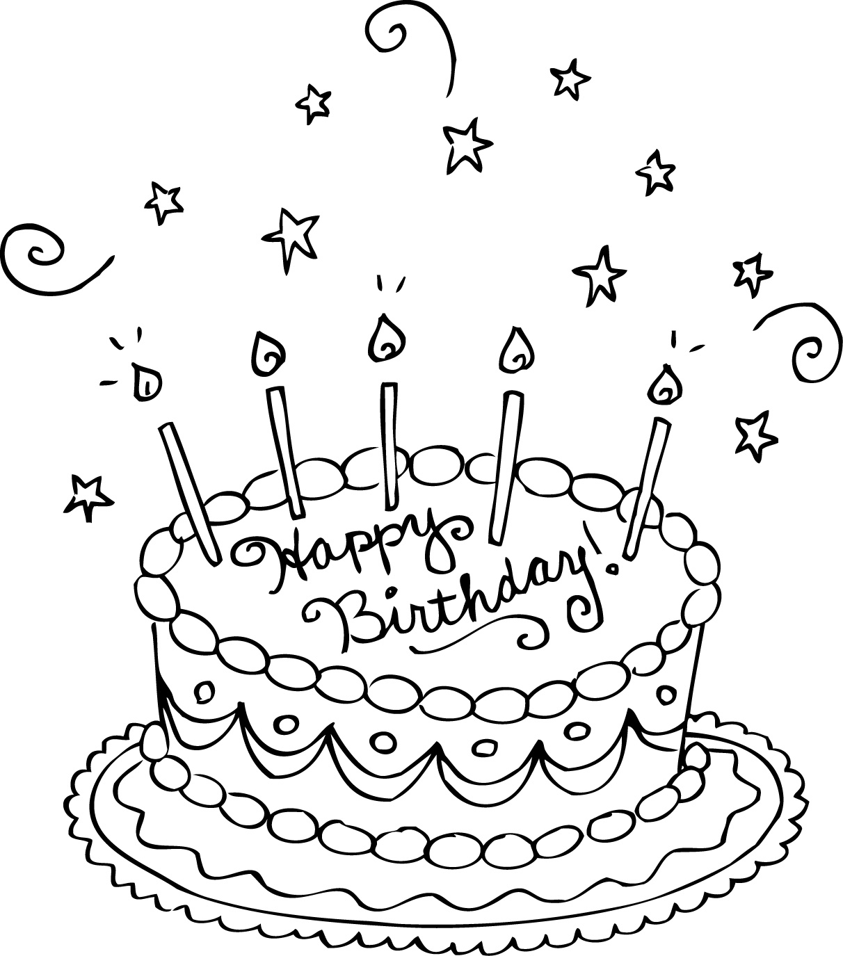 Free Printable Birthday Cake Coloring Pages For Kids