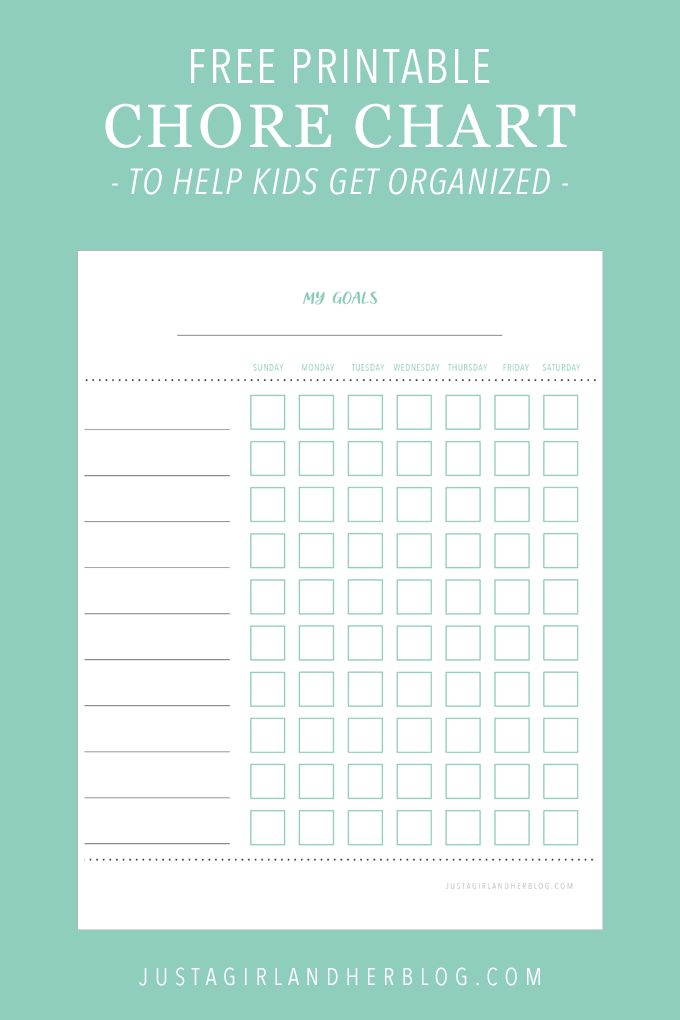 Free Printable Chore Charts To Help Kids Get Organized 