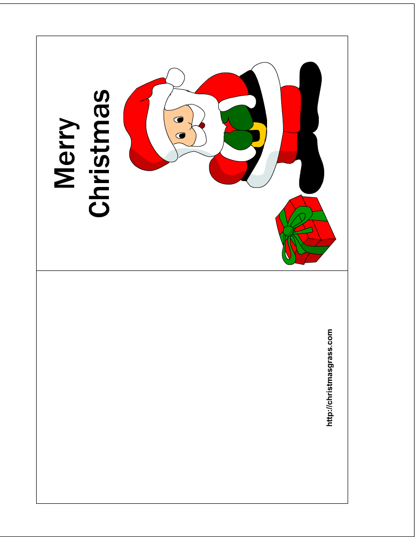 Free Printable Christmas Card With Charming Santa Free 