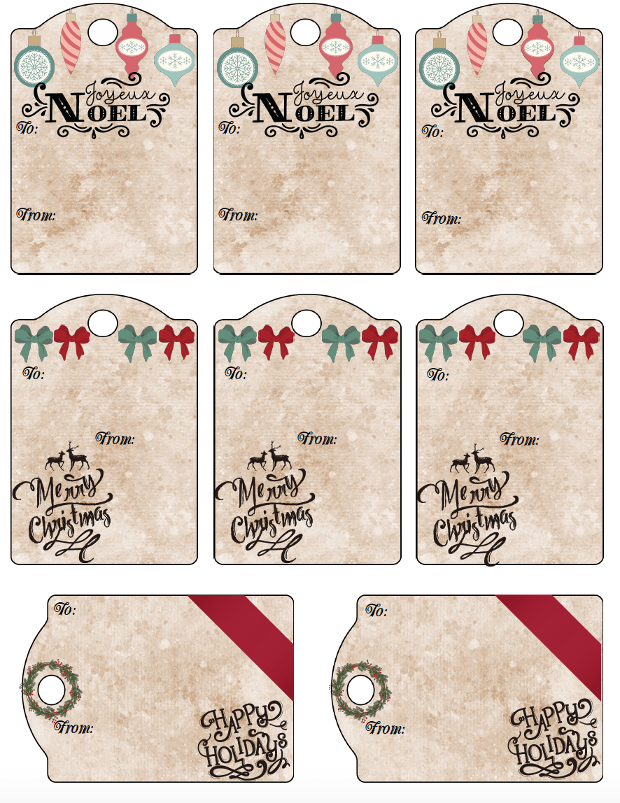 Free Printable Christmas Gift Tags 13 Designs Just Print 