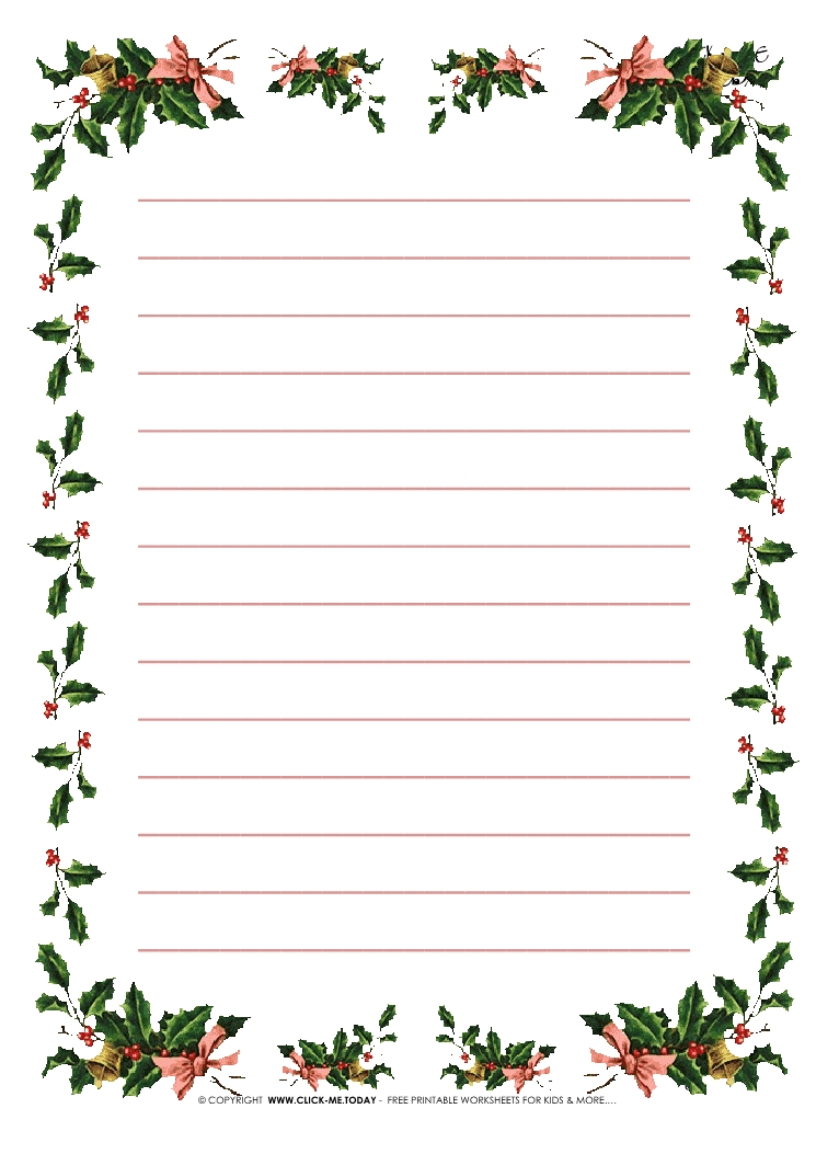 Free Printable Christmas Stationery Borders Of Holies With 