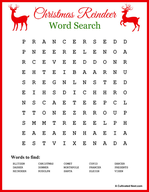 Free Printable Christmas Word Searches For Kids and Adults 