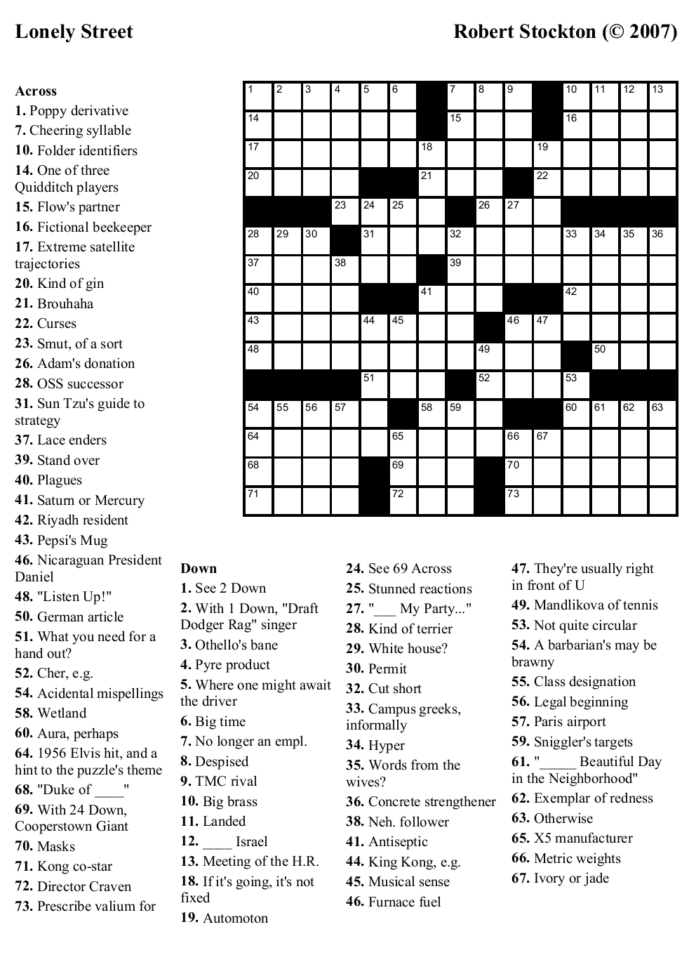 Free Printable Crossword Puzzles Medium Difficulty 