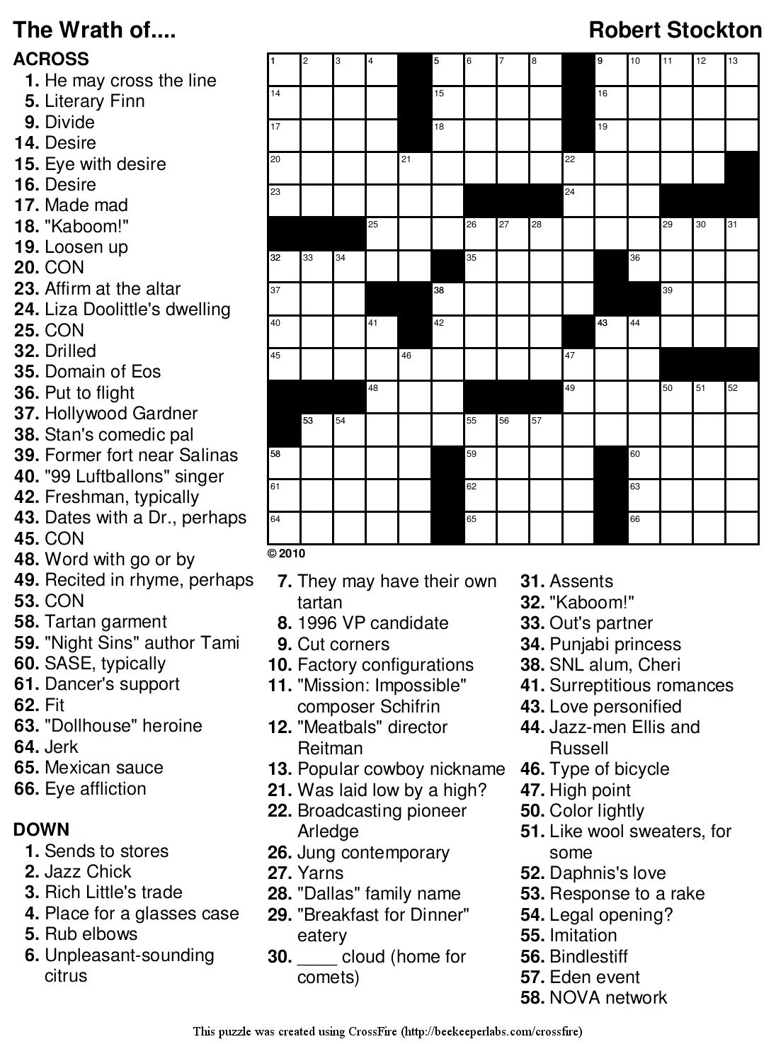 Free Printable Crossword Puzzles Medium Difficulty