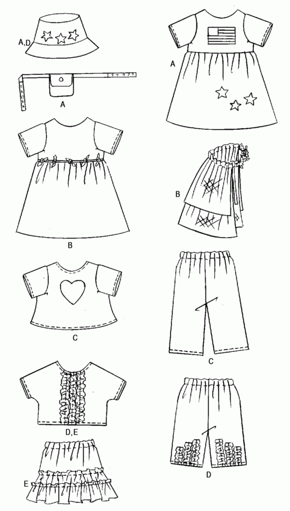 Beginner Free Printable Doll Clothes Patterns