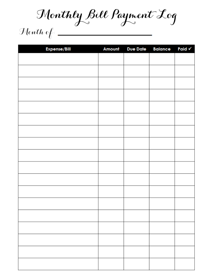 Free Printable Family Planner Bill Planner Family 