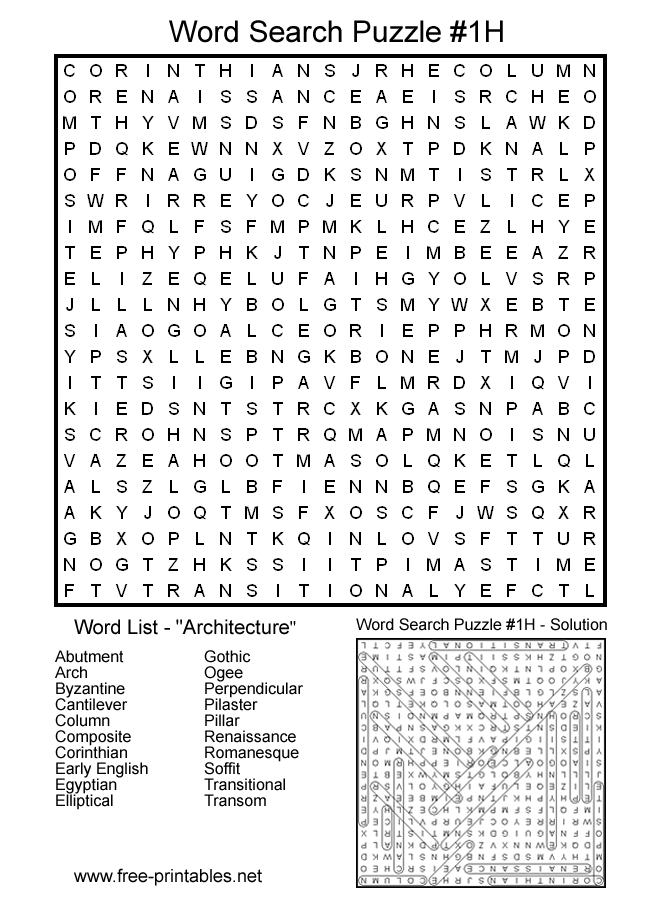 Free Printable Hard Word Searches PrintableTemplates