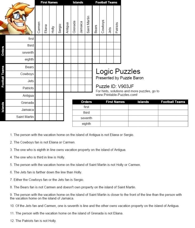 Free Printable Logic Puzzles For High School Students 