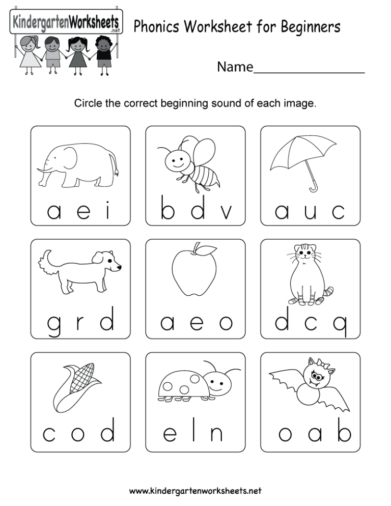 Free Printable Phonics Worksheet For Beginners For