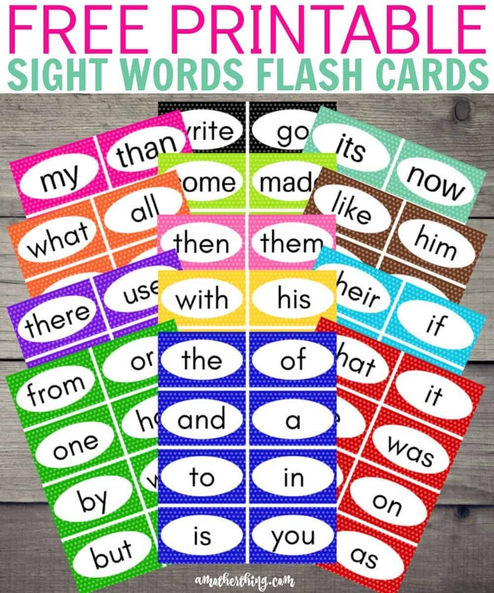 Free Printable Sight Words Flash Cards It s A Mother Thing